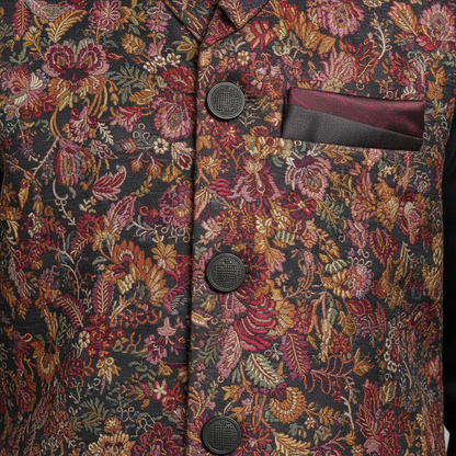 Boys Black Kurta Shalwar with Colorful Waistcoat - Traditional Outfit 1-7Y