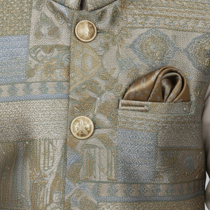 Boys Premium Kurta Shalwar with Embroidered Waistcoat - Traditional Outfit 1-4Y