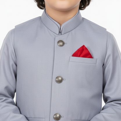 Boys Kurta Shalwar with Plain Waistcoat - Traditional Outfit 4-7Y