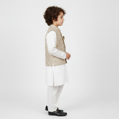 Boys Premium Kurta Shalwar with Fancy Waistcoat - Traditional Outfit 1-7Y
