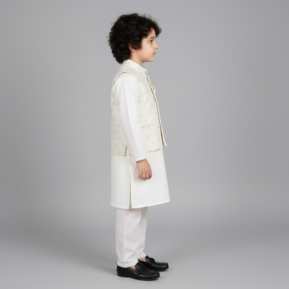 Boys Premium Kurta Shalwar with Fancy Waistcoat - Traditional Outfit 1-7Y
