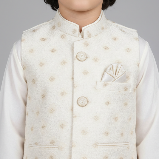 Boys Premium Kurta Shalwar with Fancy Waistcoat - Traditional Outfit 1-7Y