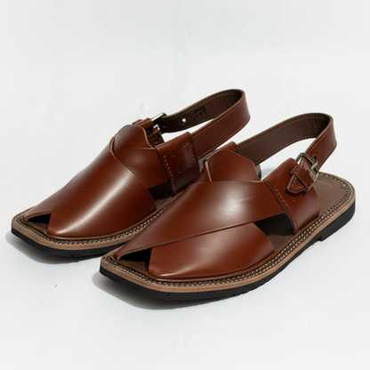 Kids Burgundy Peshawari Chappal - Handmade Traditional Sandals