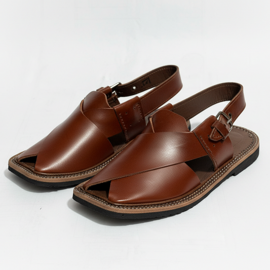 Kids Burgundy Peshawari Chappal - Handmade Traditional Sandals