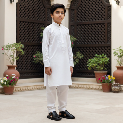 Kids Black Peshawari Chappal - Handmade Traditional Sandals