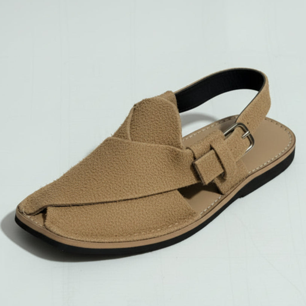 Kids Peshawari Chappal Chocolate Fur Design - Handmade Traditional Sandals