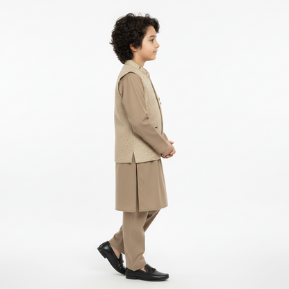 Boys Traditional Kurta Shalwar Set - Premium Pakistani Outfit