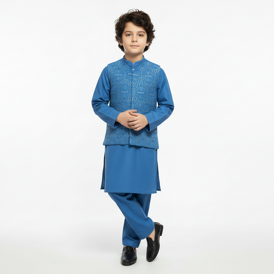 Boys Traditional Kurta Shalwar - Classic Pakistani Outfit 4-7Y