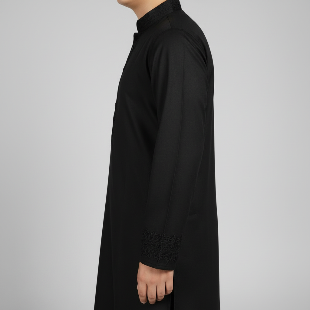Boys Premium Cotton Black Kurta Shalwar - Traditional Outfit