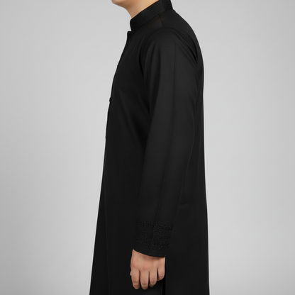 Boys Premium Cotton Black Kurta Shalwar - Traditional Outfit