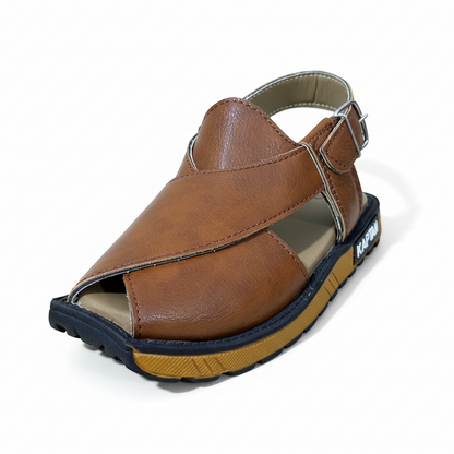 Kids Peshawari Kaptan Chappal - Soft Sole Traditional Sandals