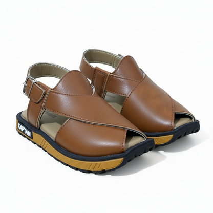 Kids Peshawari Kaptan Chappal - Soft Sole Traditional Sandals