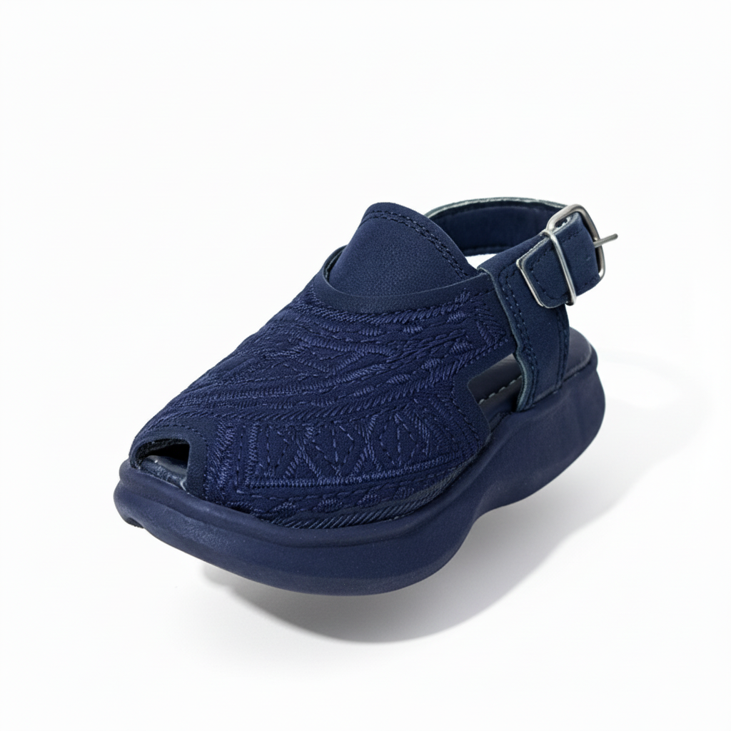 Soft sole embroidered Peshawari chappal for kids
