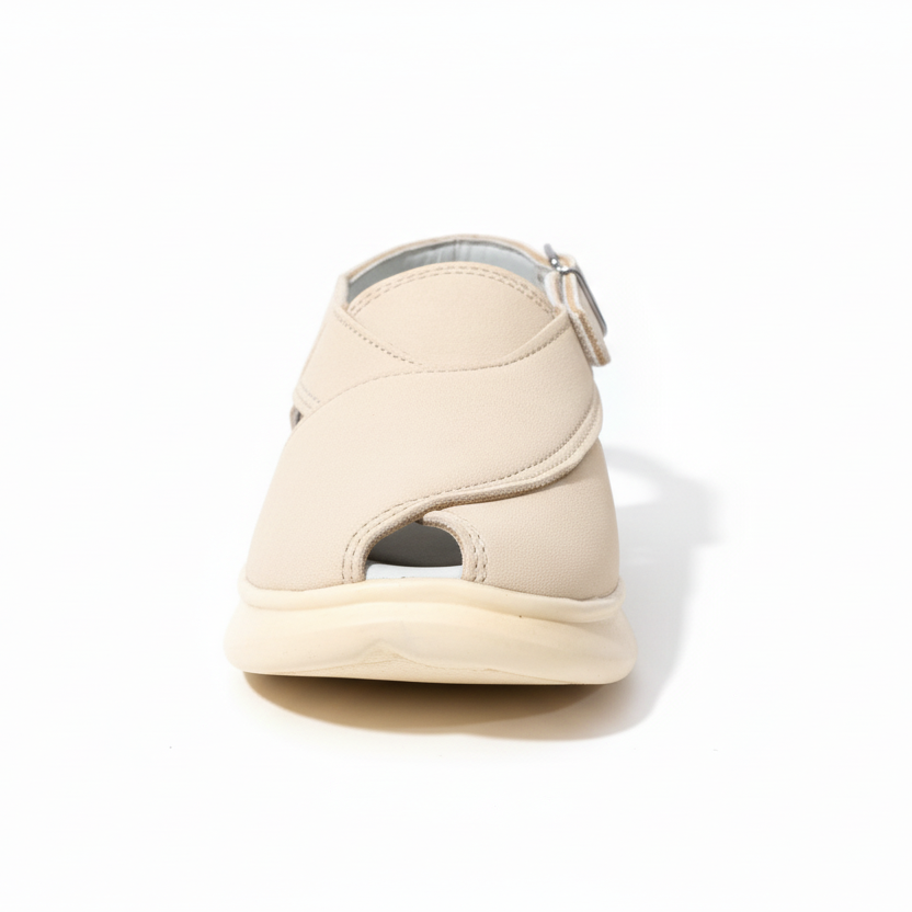 Kids Peshawari Chappal Cream - Soft Sole Traditional Sandals