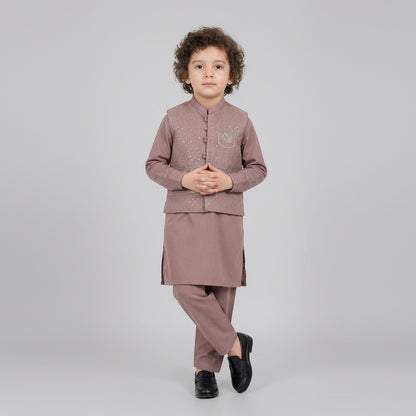 Boys 3-Piece Waistcoat Kurta Shalwar - Premium Traditional Outfit 1-4Y