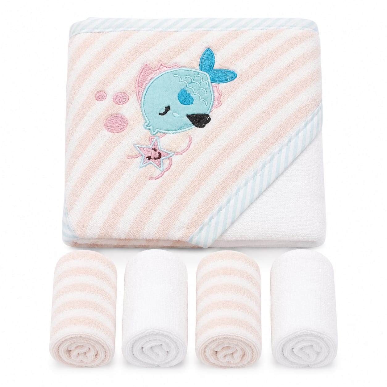 Baby Bath Towel Cotton Hooded Bundle 4 Colors - Random Designs