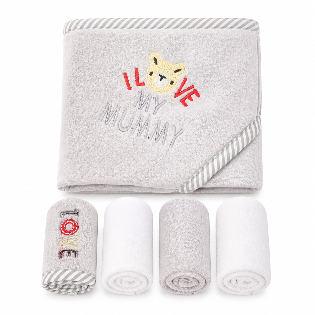 Baby Bath Towel Cotton Hooded Bundle 4 Colors - Random Designs
