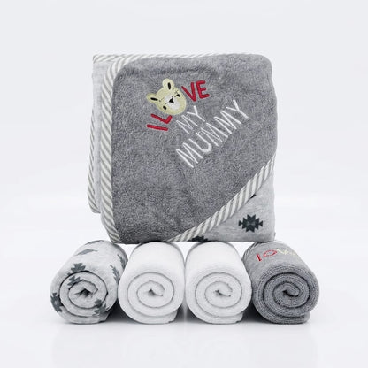Baby Bath Towel Cotton Hooded Bundle 4 Colors - Random Designs