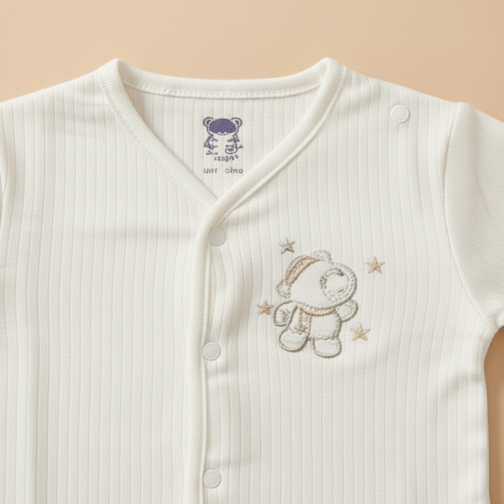 Premium Newborn First Wear Set - White Lines 2-Piece Outfit 0-6 Months
