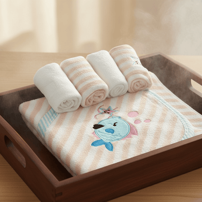 Baby Bath Towel Cotton Hooded Bundle 4 Colors - Comfort Cubz