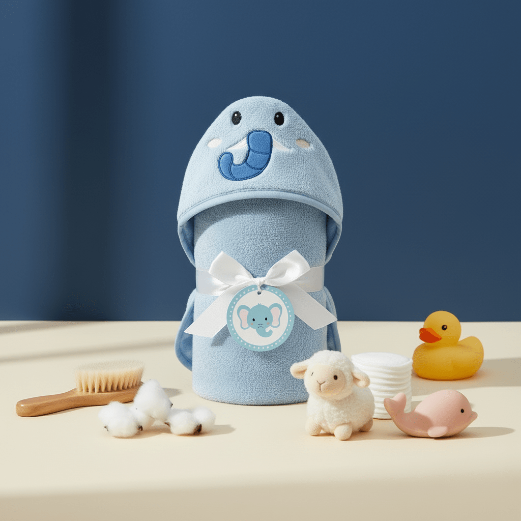 Baby Bath Towel Cotton Hooded Elephant Design - Comfort Cubz