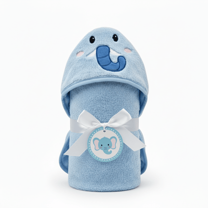 Baby Bath Towel Cotton Hooded Elephant Design - Comfort Cubz