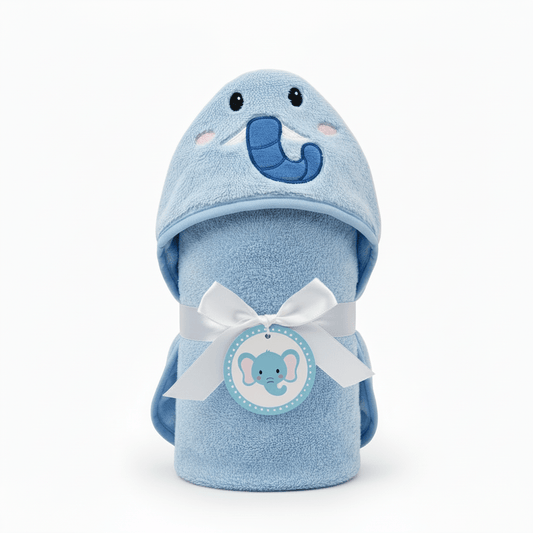Baby Bath Towel Cotton Hooded Elephant Design - Comfort Cubz