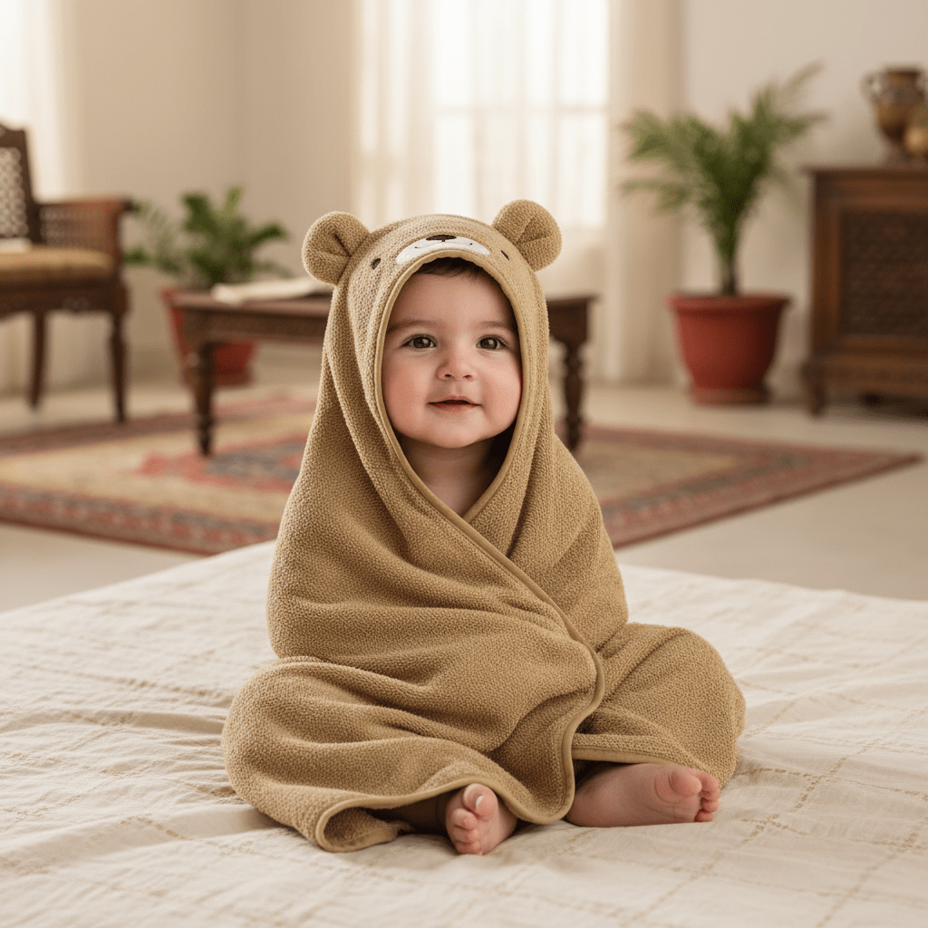 Baby Bath Towel Cotton Hooded Panda Design - Comfort Cubz