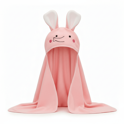 Baby Bath Towel Cotton Pink Elephant Design - Comfort Cubz