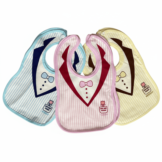 Baby Bib Cotton Feeding Absorbent Pack of 2 - Comfort Cubz