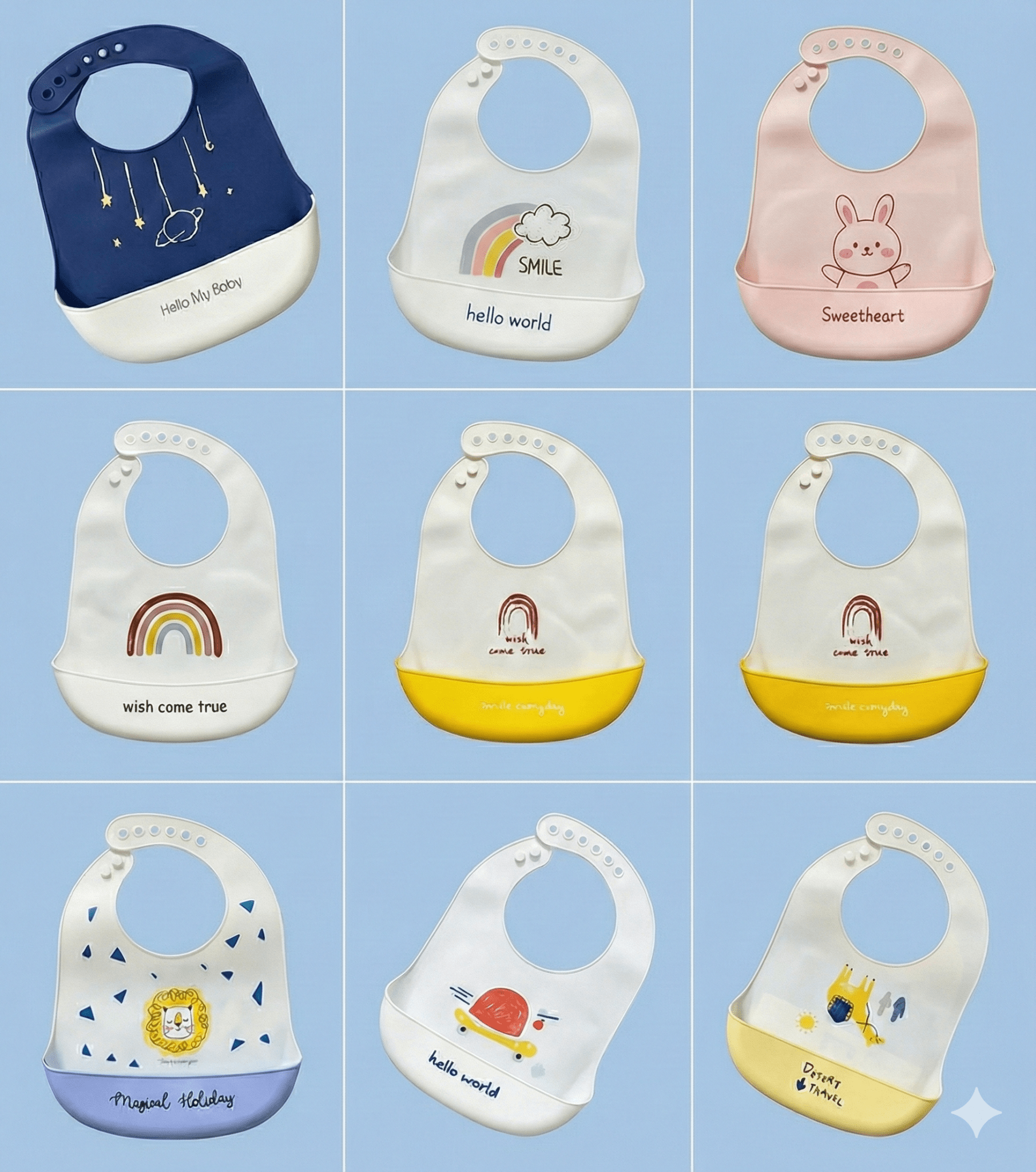 Baby Bib Silicone Waterproof Food Catcher - Comfort Cubz