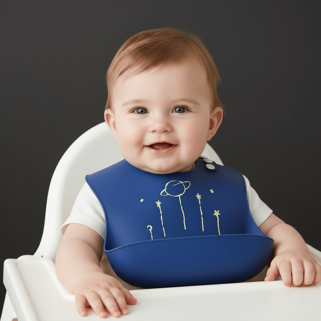 Baby Bib Silicone Waterproof Food Catcher - Comfort Cubz