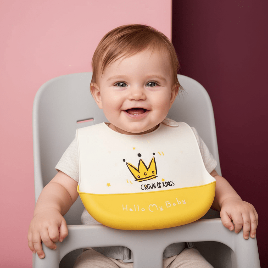 Baby Bib Silicone Waterproof Food Catcher - Comfort Cubz