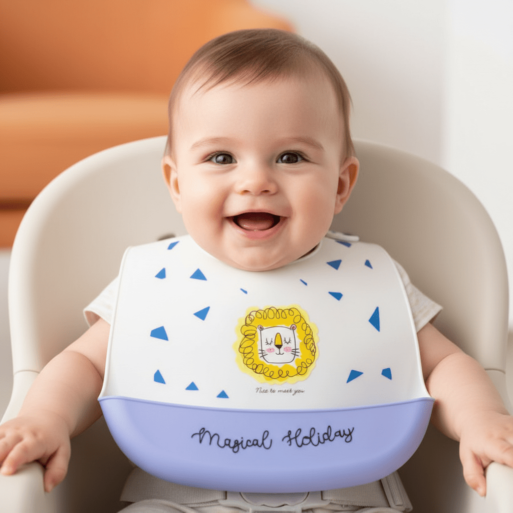 Baby Bib Silicone Waterproof Food Catcher - Comfort Cubz