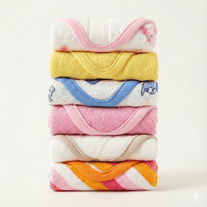Baby Face Towels Cotton Washcloths Pack of 6 - Comfort Cubz