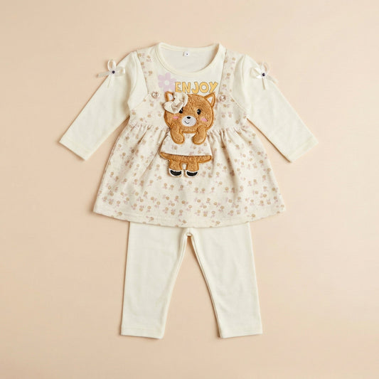 Baby Girl Character Print Frock - Adorable Cotton Dress - Comfort Cubz