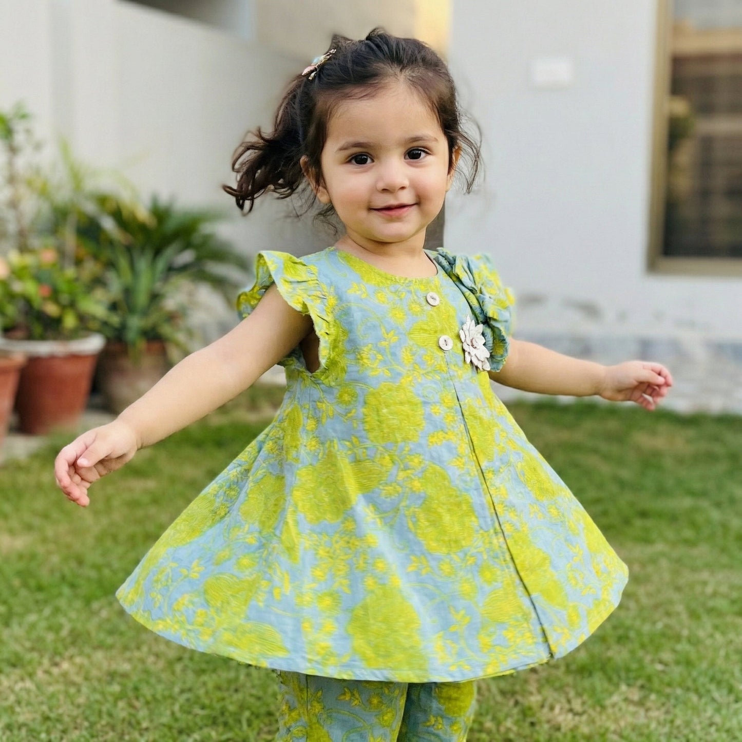 Baby Girl Frock with Matching Hair Band - Complete Dress Set 0 - 9M - Comfort Cubz