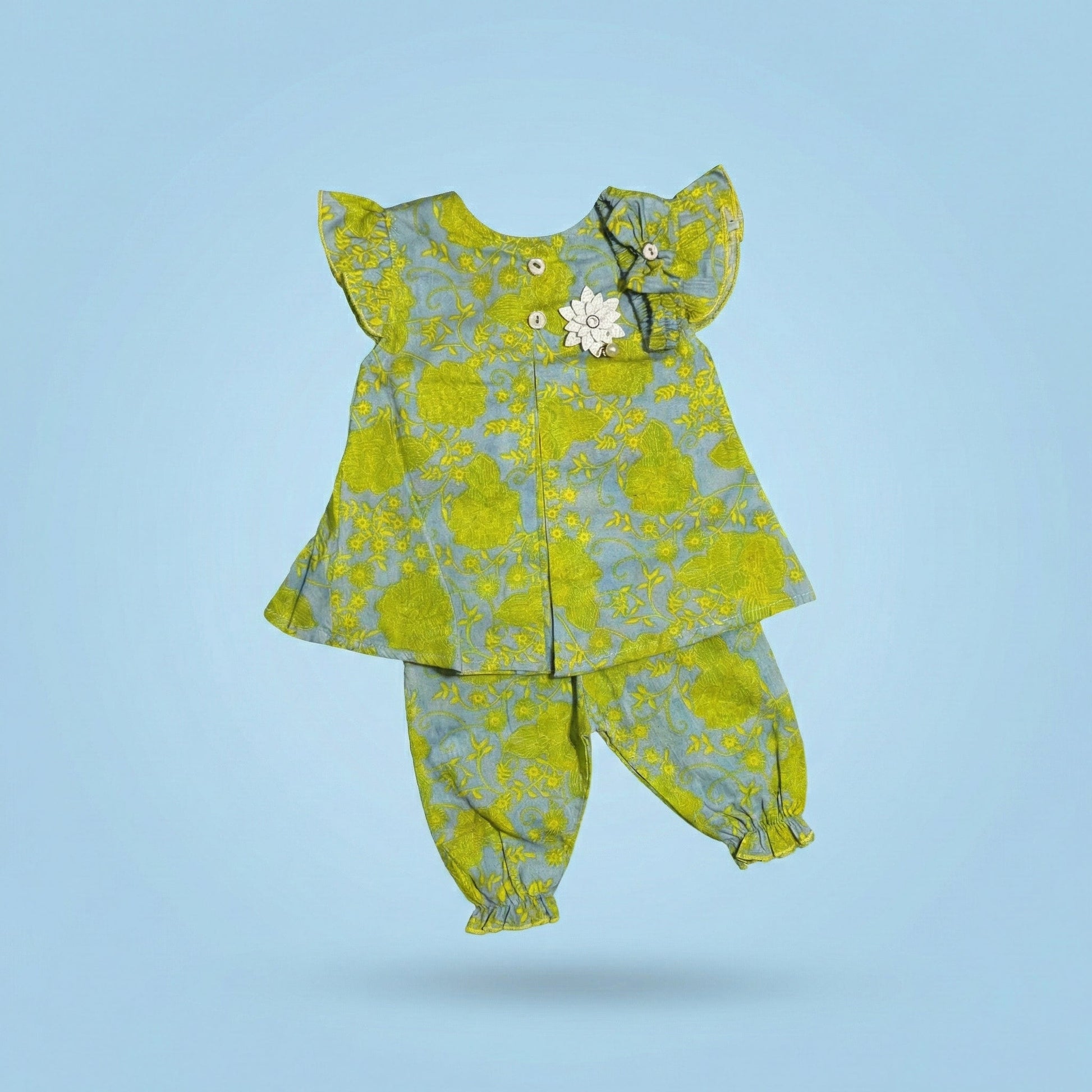 Baby Girl Frock with Matching Hair Band - Complete Dress Set 0 - 9M - Comfort Cubz