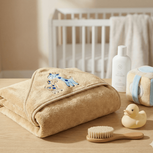 Baby Hooded Shawl Soft Giraffe Design Brown - Comfort Cubz