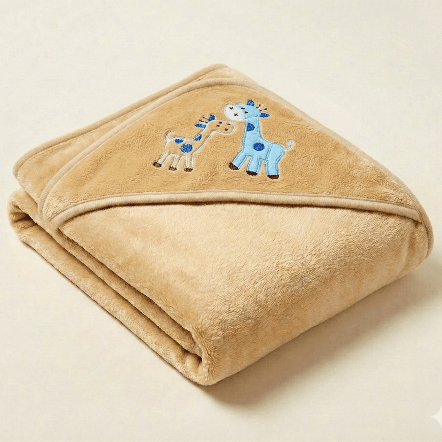 Baby Hooded Shawl Soft Giraffe Design Brown - Comfort Cubz