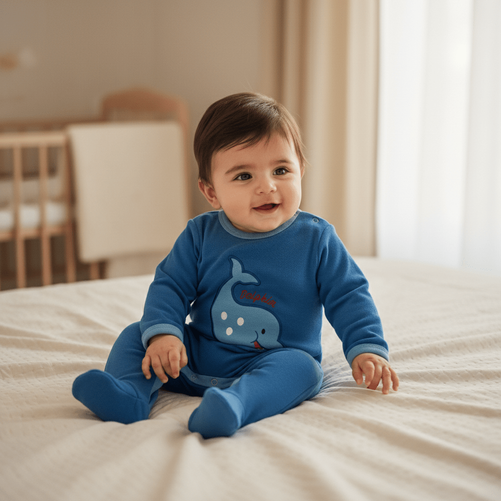 Baby Romper Cotton Dolphin and Ant Design 0 - 18 Months - Comfort Cubz