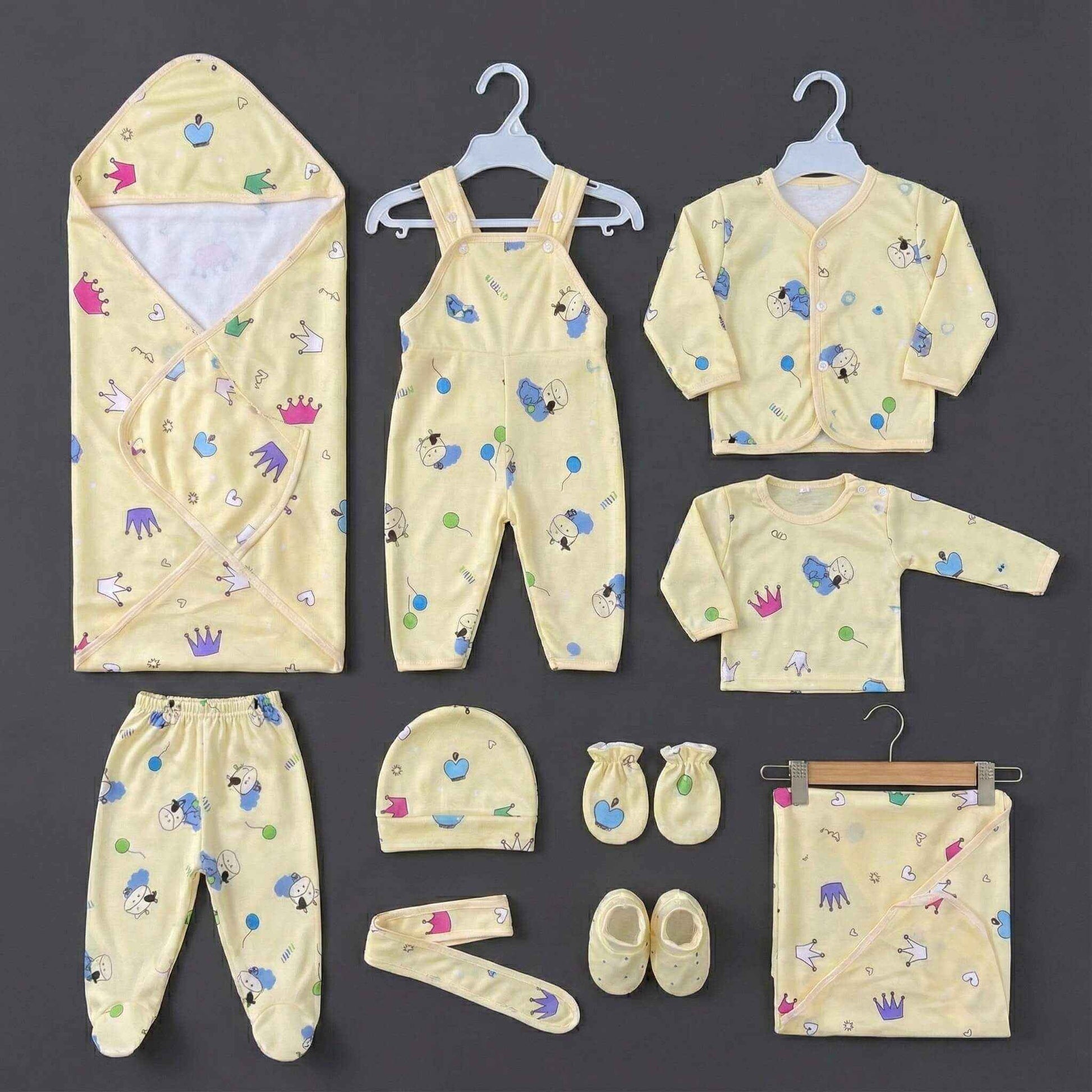 Baby Suit 11-Piece Crown Design Complete Set - 0-3 Months