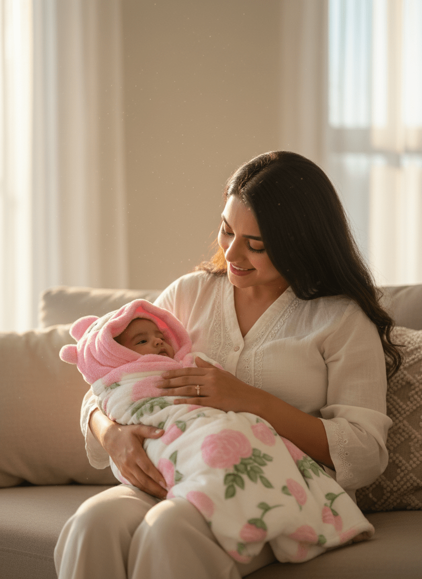 Baby Swaddle Blanket Soft Pink - Comfort Cubz