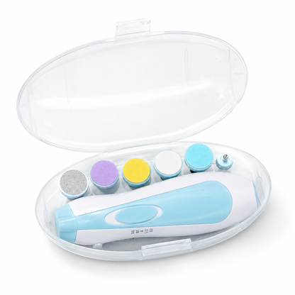 Baby electric nail trimmer kit in clear storage case