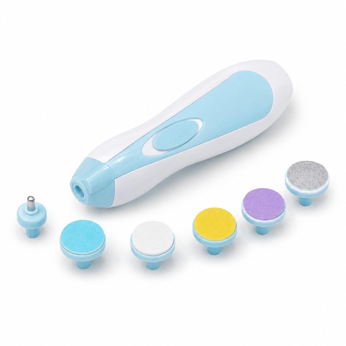 Baby electric nail trimmer with interchangeable grooming attachments