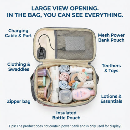 Compact Baby Essential Organizer Bag - Portable Diaper Caddy - Comfort Cubz