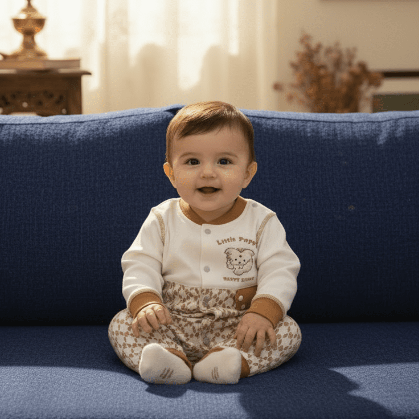 Delicate Floral Embroidered Baby Romper - Soft Cotton Bodysuit 0 - 6M - Comfort Cubz