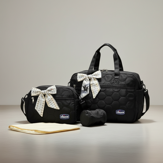 Baby Diaper Bag Set with Changing Mat - Large Capacity Premium Mummy Bag Complete