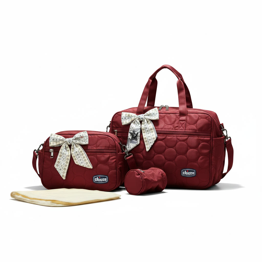 Baby Diaper Bag Set with Changing Mat - Large Capacity Premium Mummy Bag Complete