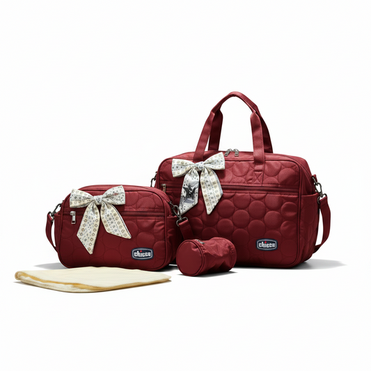 Baby Diaper Bag Set with Changing Mat - Large Capacity Premium Mummy Bag Complete